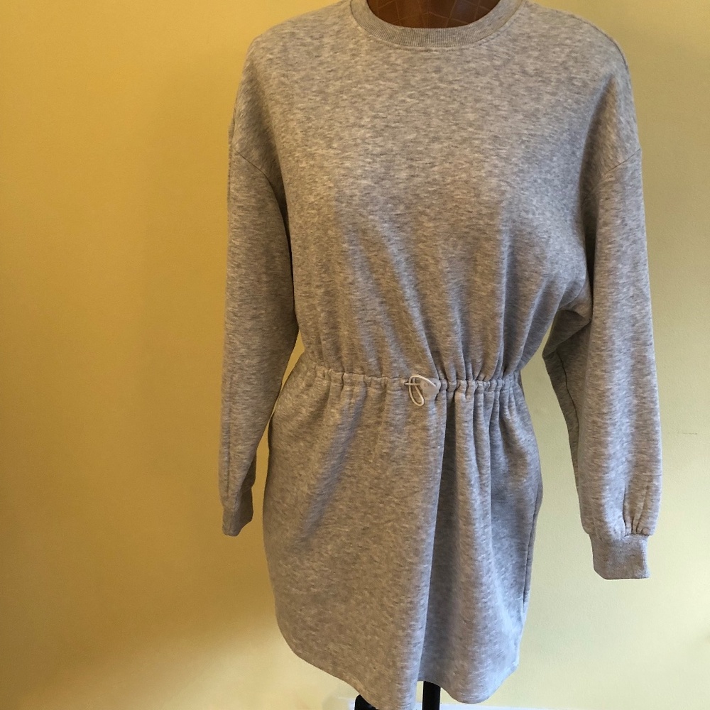 NWOT Sweatshirt Dress with Adjustable Cinched Waist